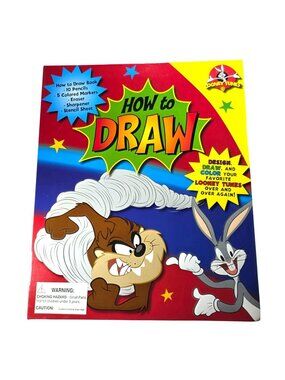 Looney Tunes How To Draw Kit Book Pencils Markers Stencil Sheet Never Used